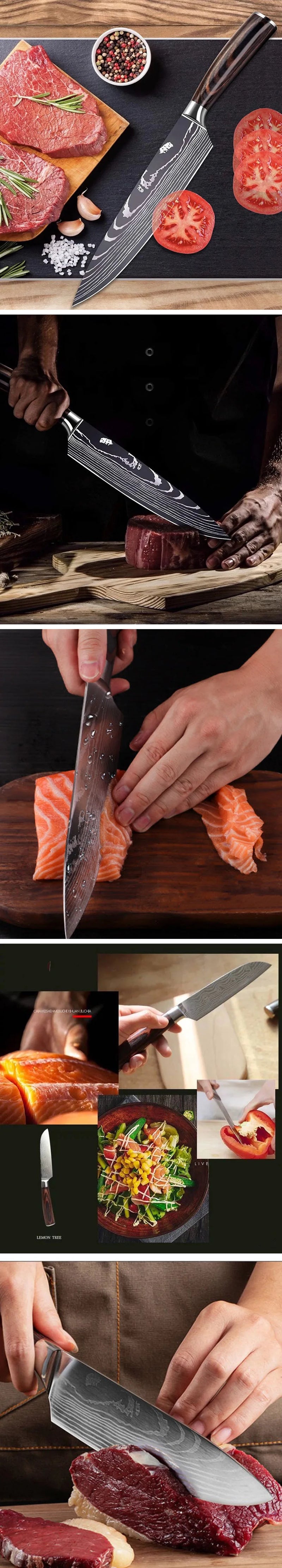 Faca Damascus Japonesa Premium P/ Cozinha